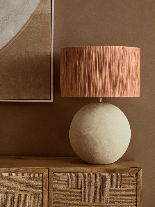 Tahlia Table Lamp with Rust Raffia Shade