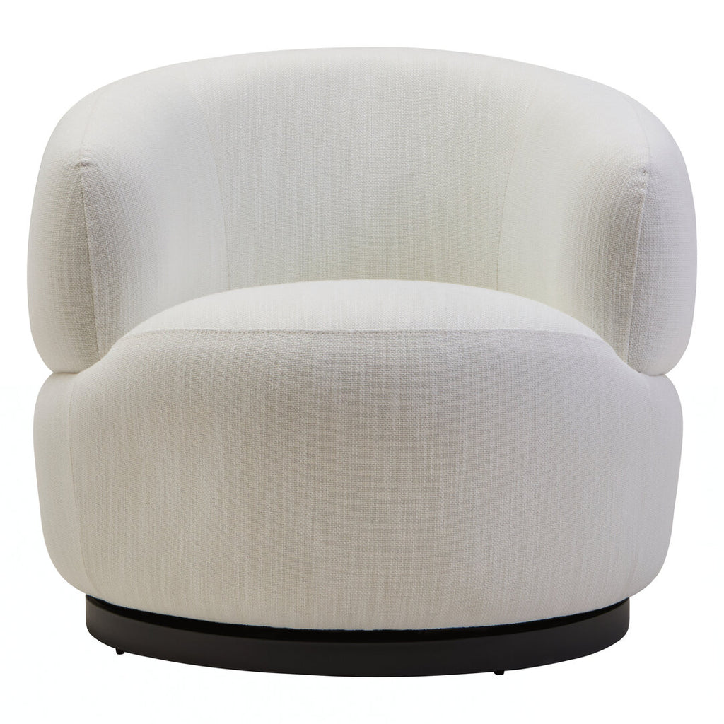Heath Curved Swivel Chair - Textured Cream