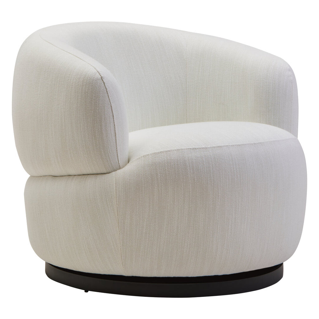 Heath Curved Swivel Chair - Textured Cream