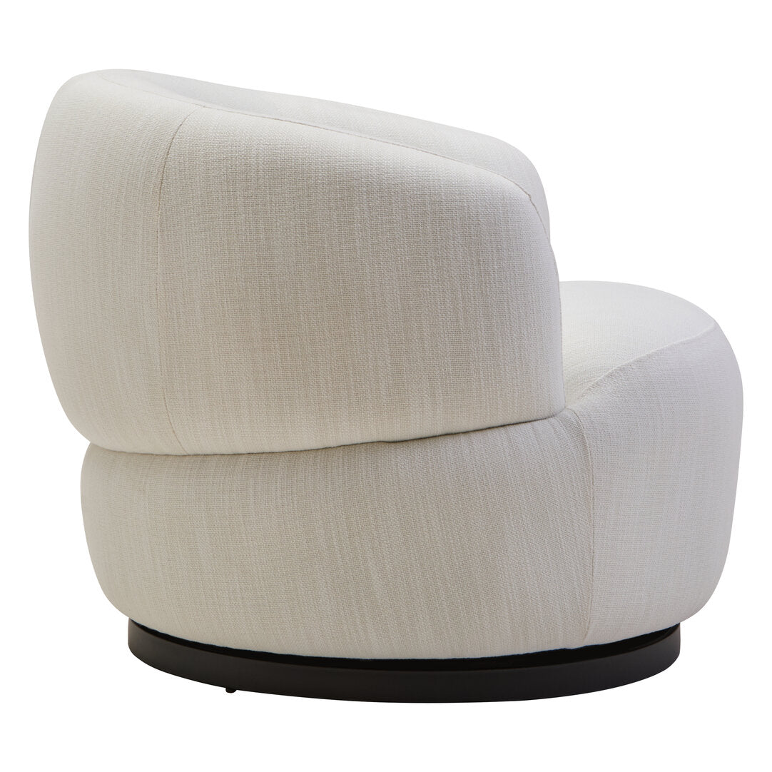 Heath Curved Swivel Chair - Textured Cream