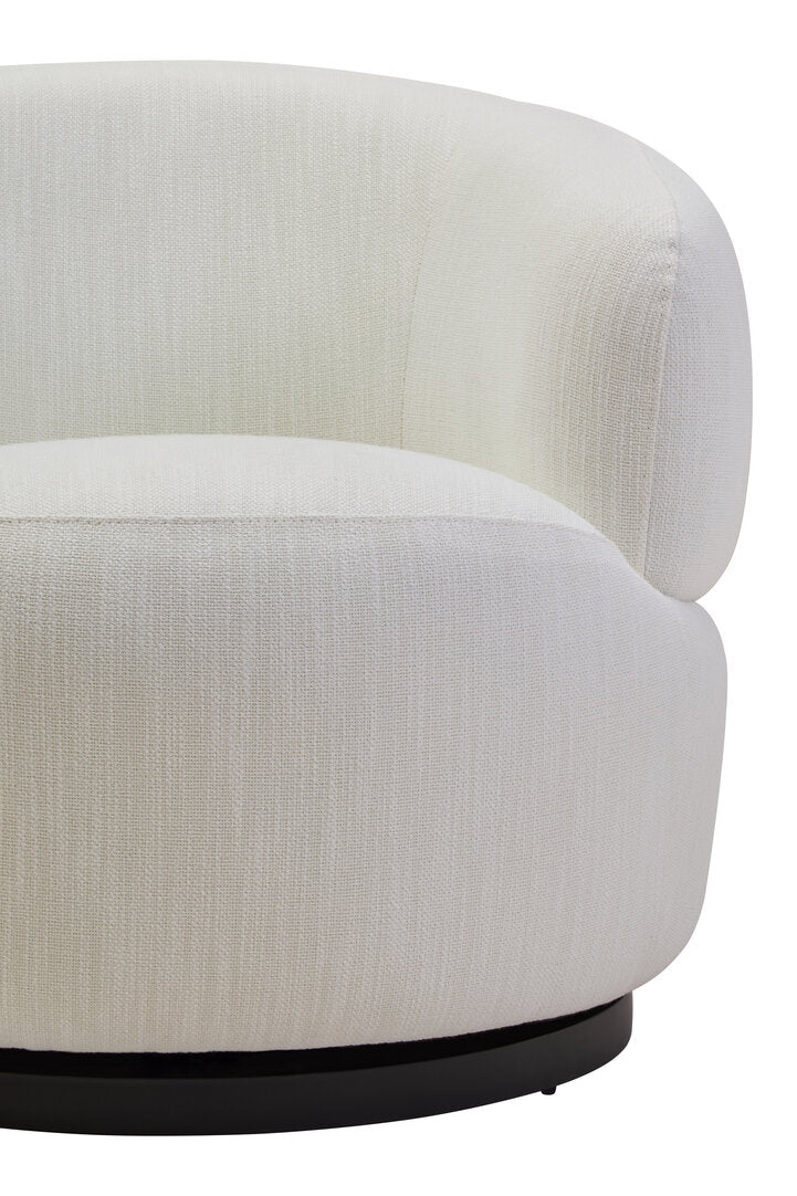 Heath Curved Swivel Chair - Textured Cream