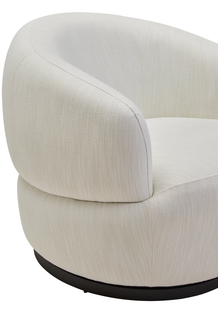 Heath Curved Swivel Chair - Textured Cream