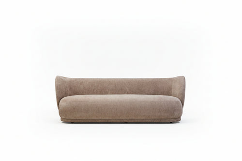 Ariselle Curved Three Seater Sofa - Deep Stone Chenille