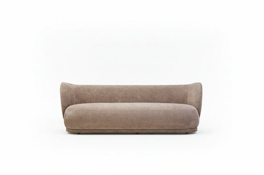 Ariselle Curved Three Seater Sofa - Deep Stone Chenille