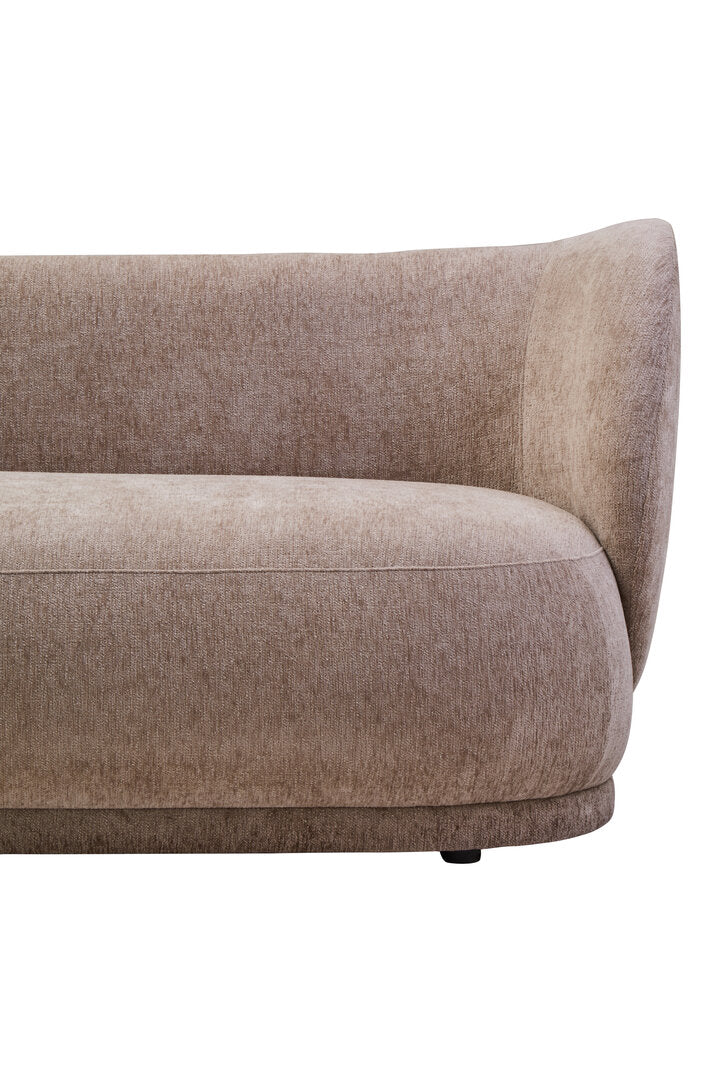Ariselle Curved Three Seater Sofa - Deep Stone Chenille