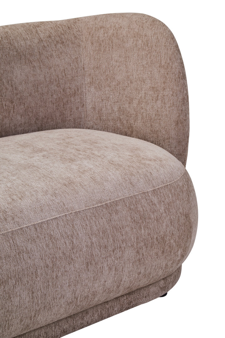 Ariselle Curved Three Seater Sofa - Deep Stone Chenille