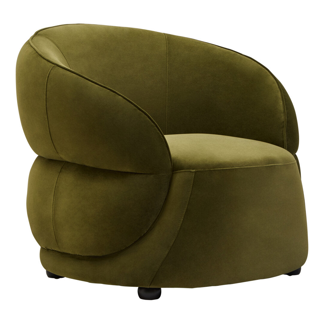 Marvella Curved Velvet Chair - Hunter Green