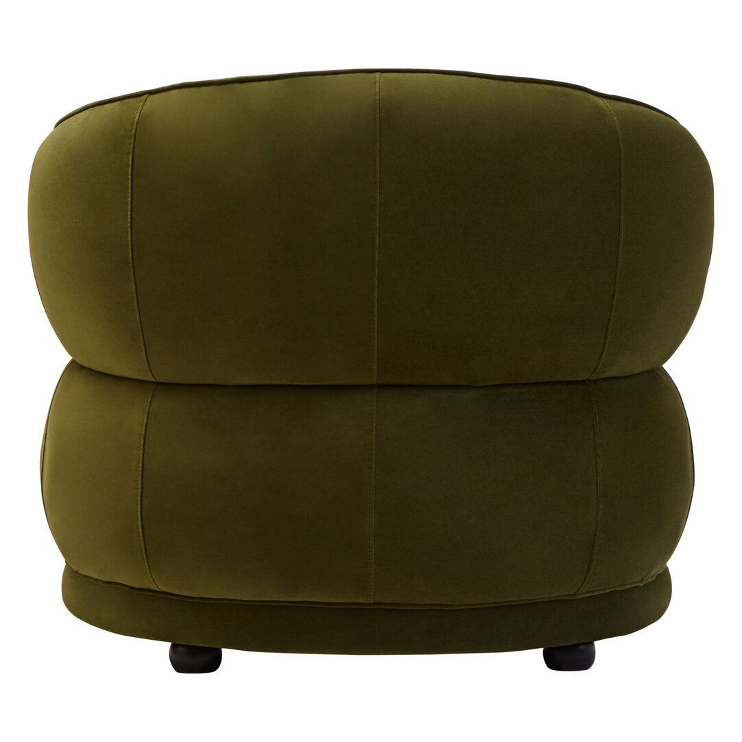 Marvella Curved Velvet Chair - Hunter Green