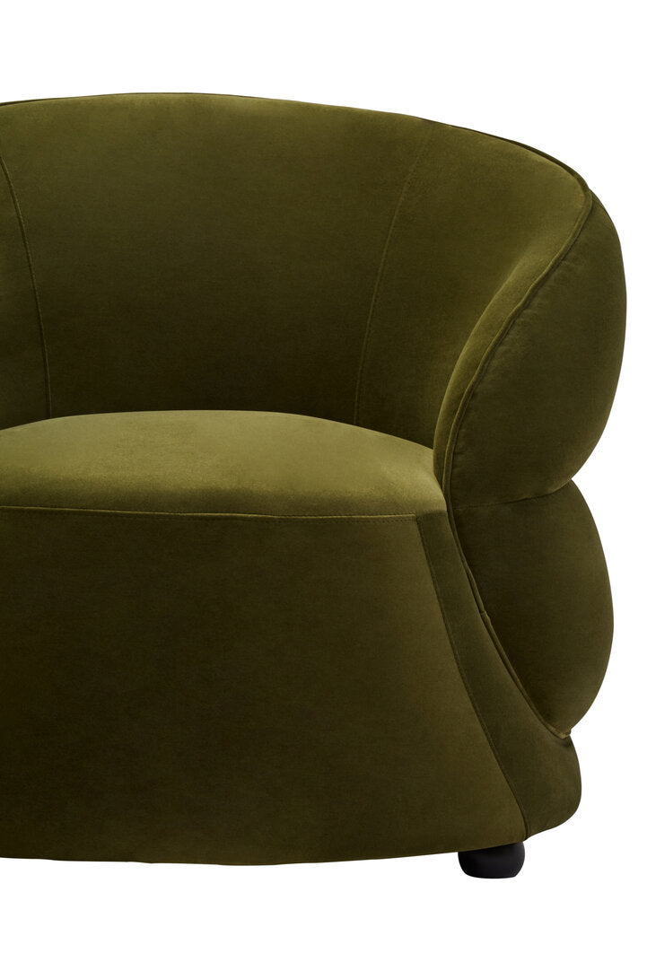 Marvella Curved Velvet Chair - Hunter Green
