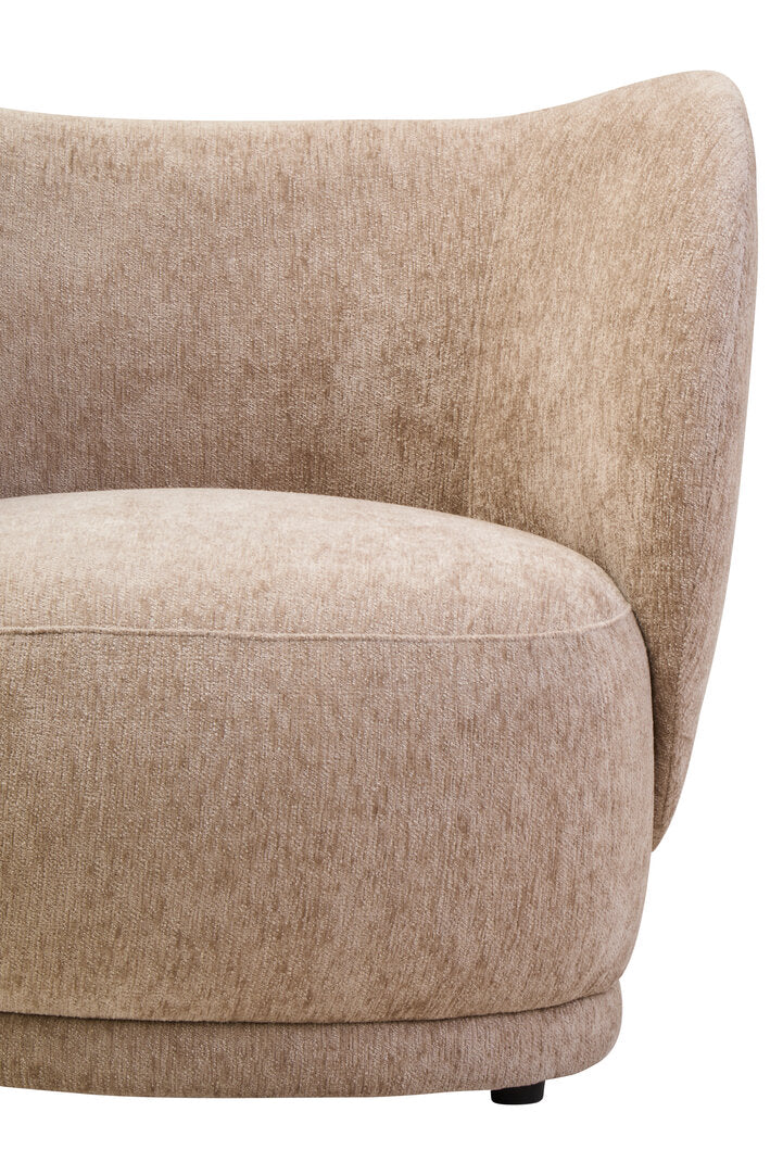 Ariselle Curved Chair - Deep Stone Chenille