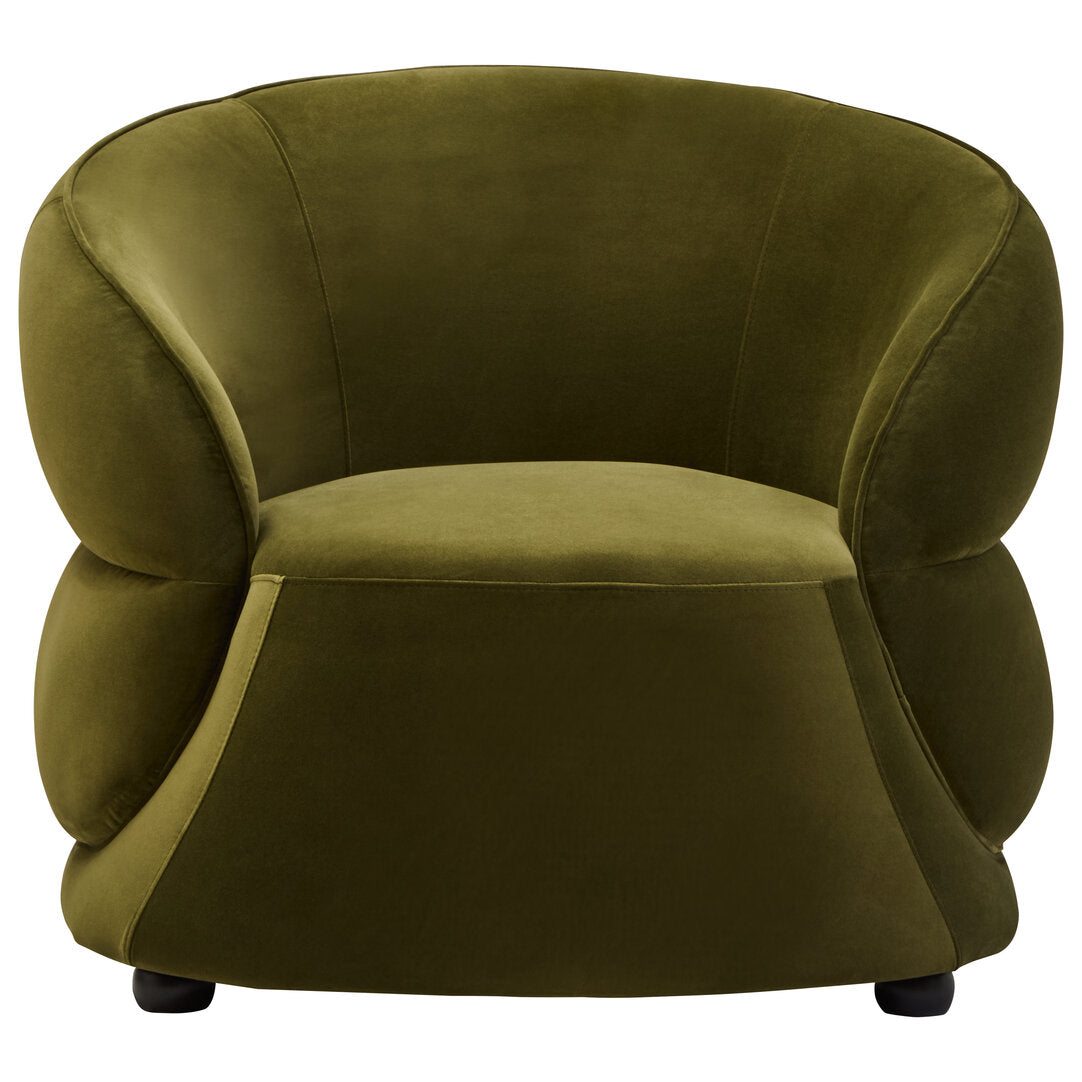 Marvella Curved Velvet Chair - Hunter Green