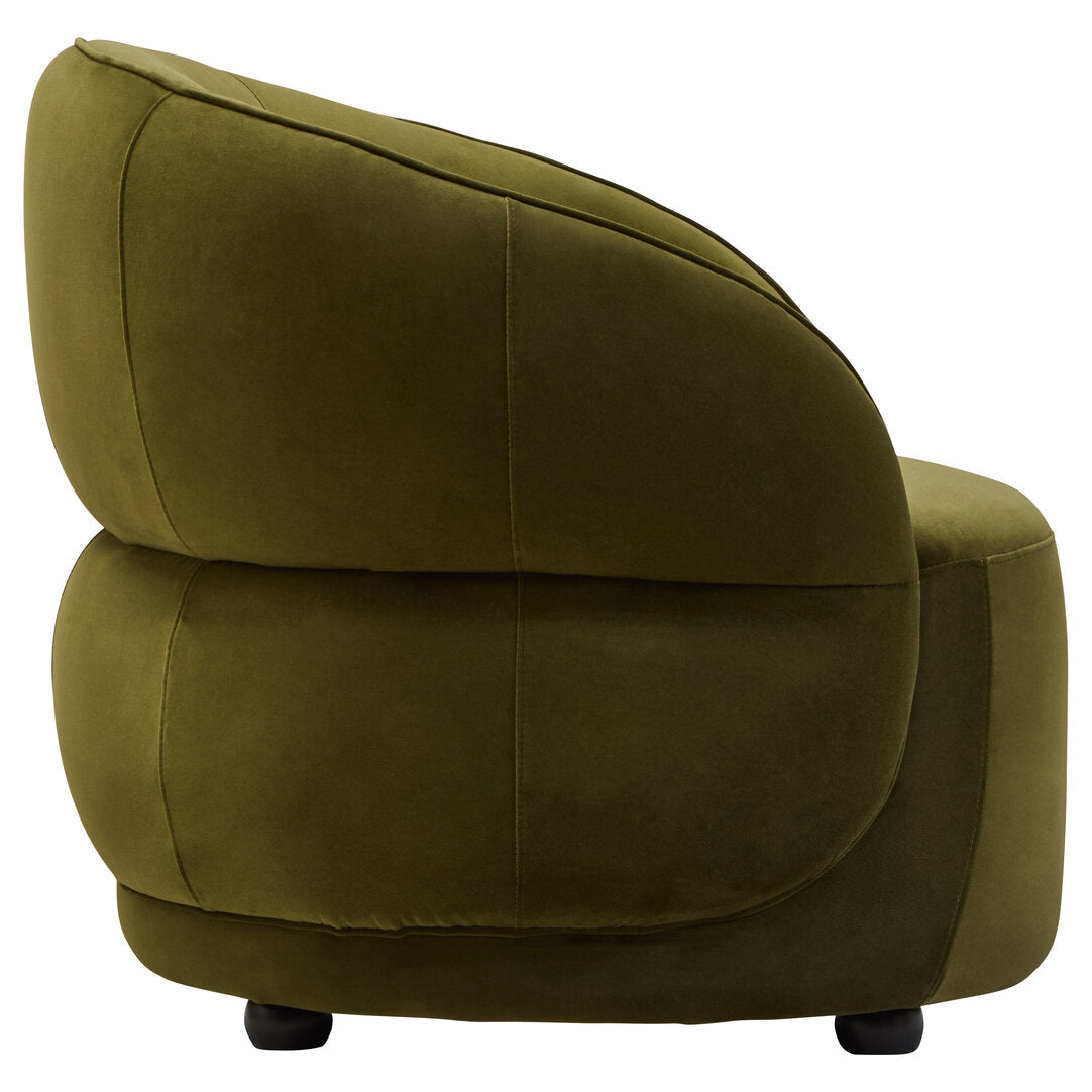 Marvella Curved Velvet Chair - Hunter Green
