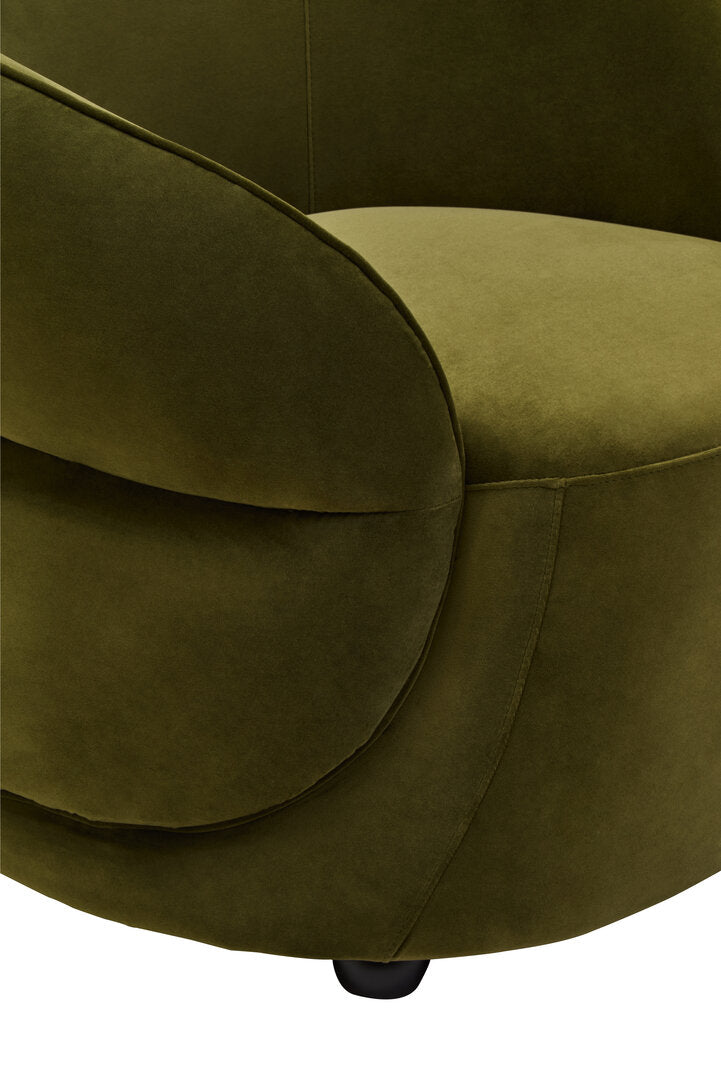 Marvella Curved Velvet Chair - Hunter Green