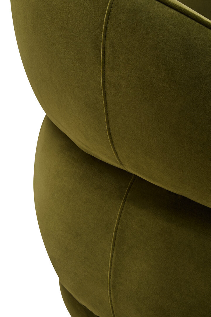 Marvella Curved Velvet Chair - Hunter Green