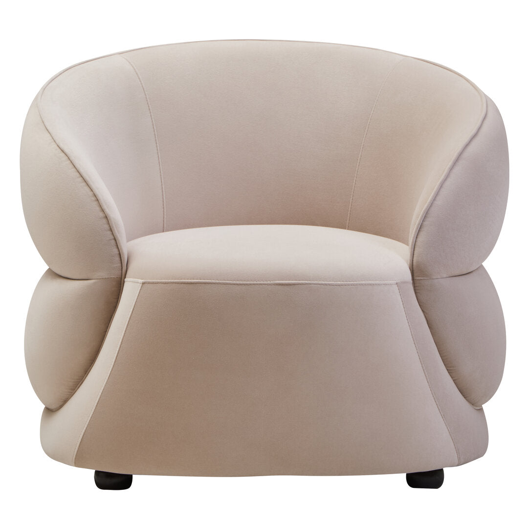 Marvella Curved Velvet Chair - Clay
