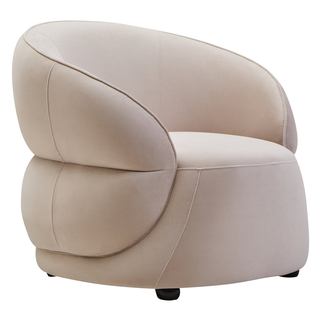 Marvella Curved Velvet Chair - Clay