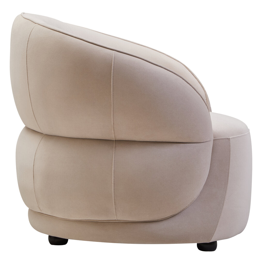 Marvella Curved Velvet Chair - Clay