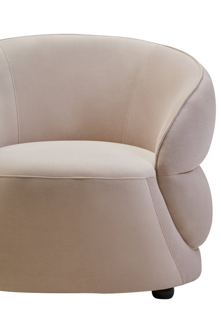 Marvella Curved Velvet Chair - Clay