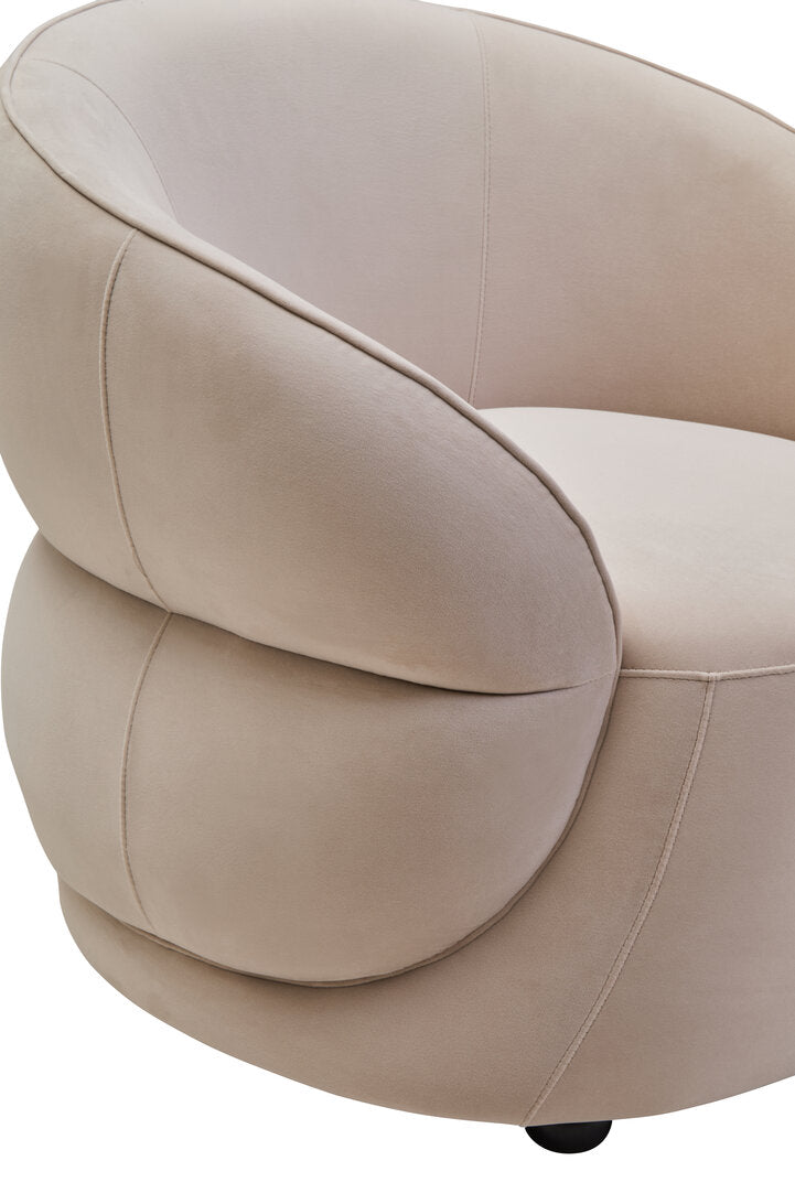 Marvella Curved Velvet Chair - Clay