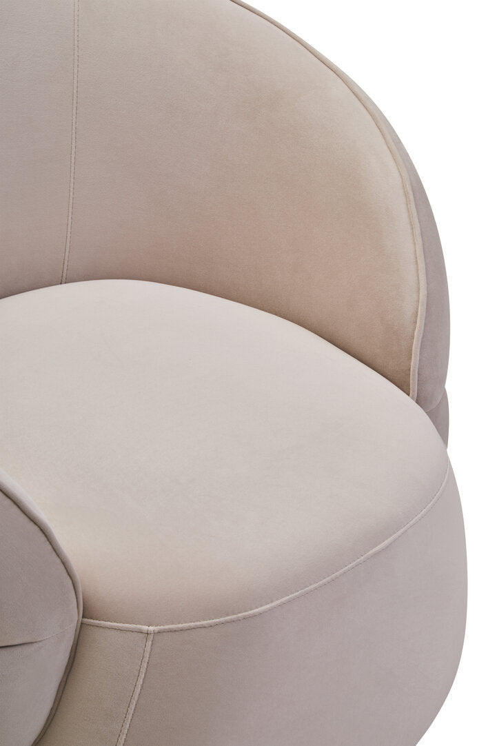 Marvella Curved Velvet Chair - Clay