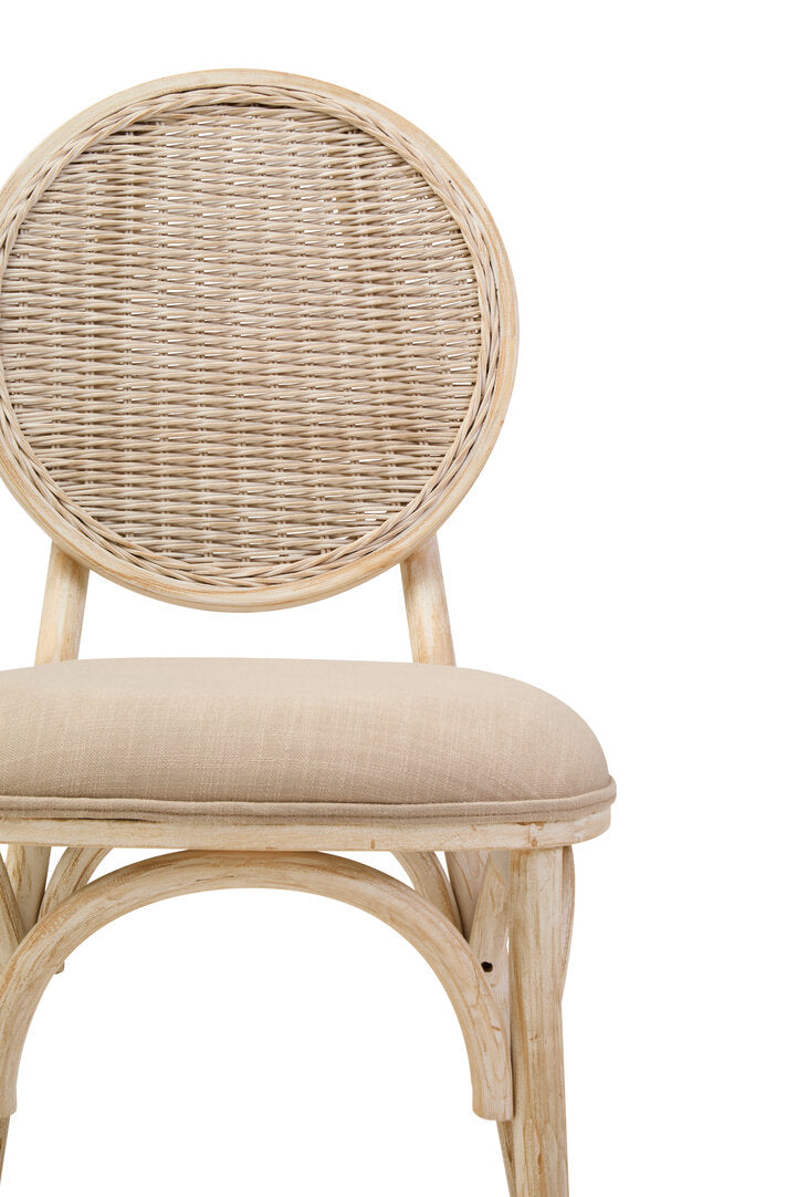 Parker Elm Wood Dining Chair - White Wash