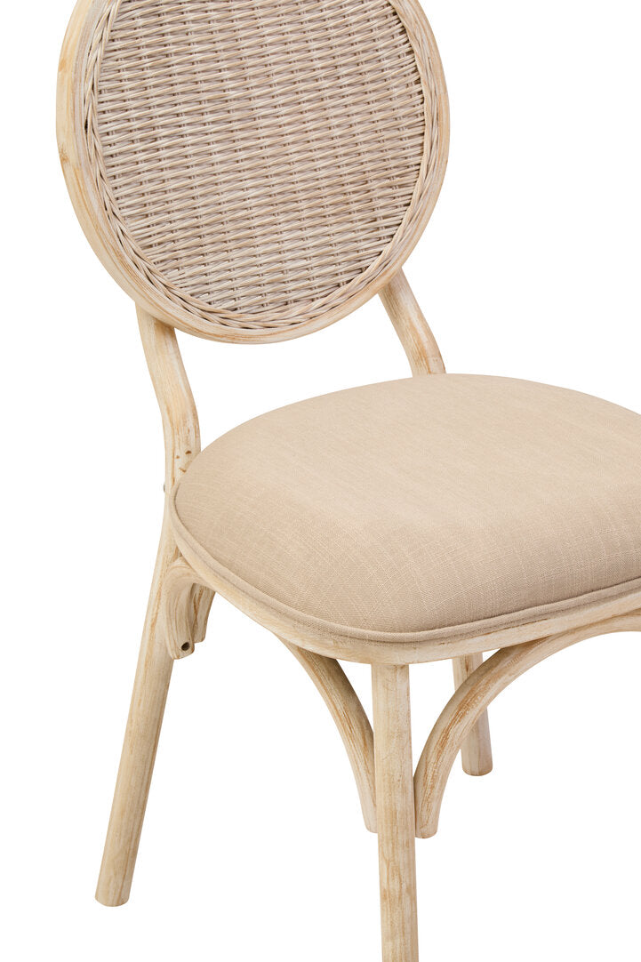 Parker Elm Wood Dining Chair - White Wash