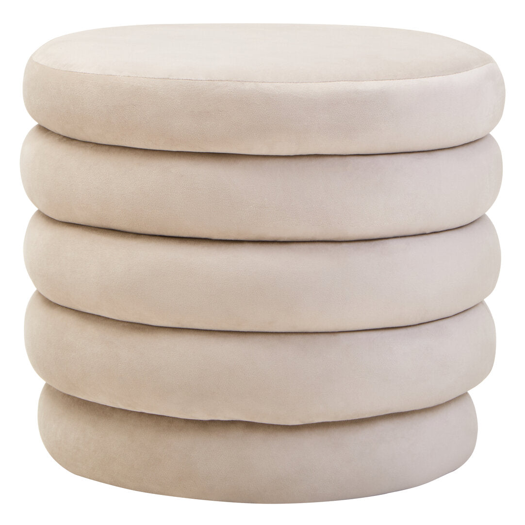 Solis Velvet Footstool - Cream