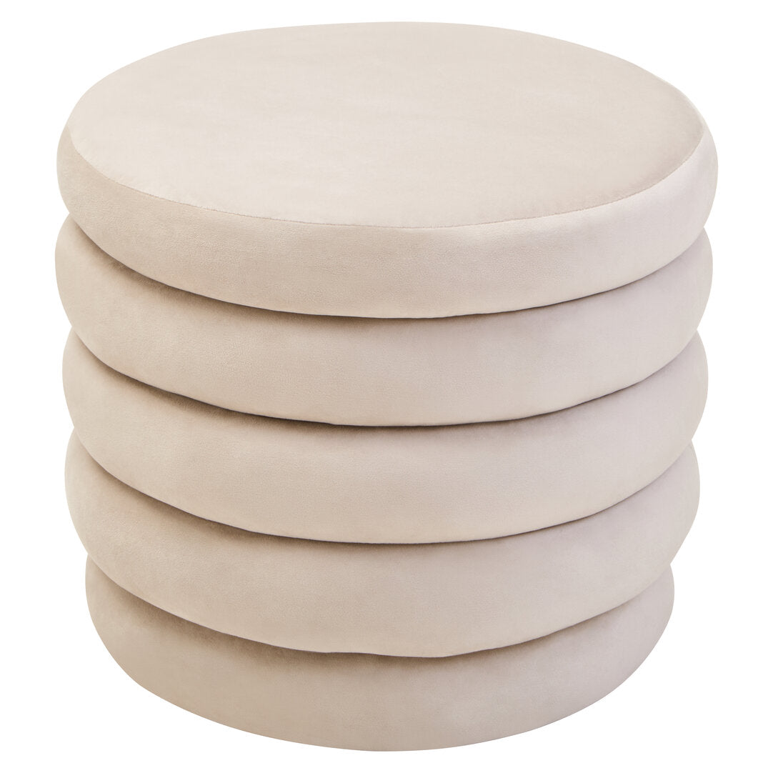 Solis Velvet Footstool - Cream