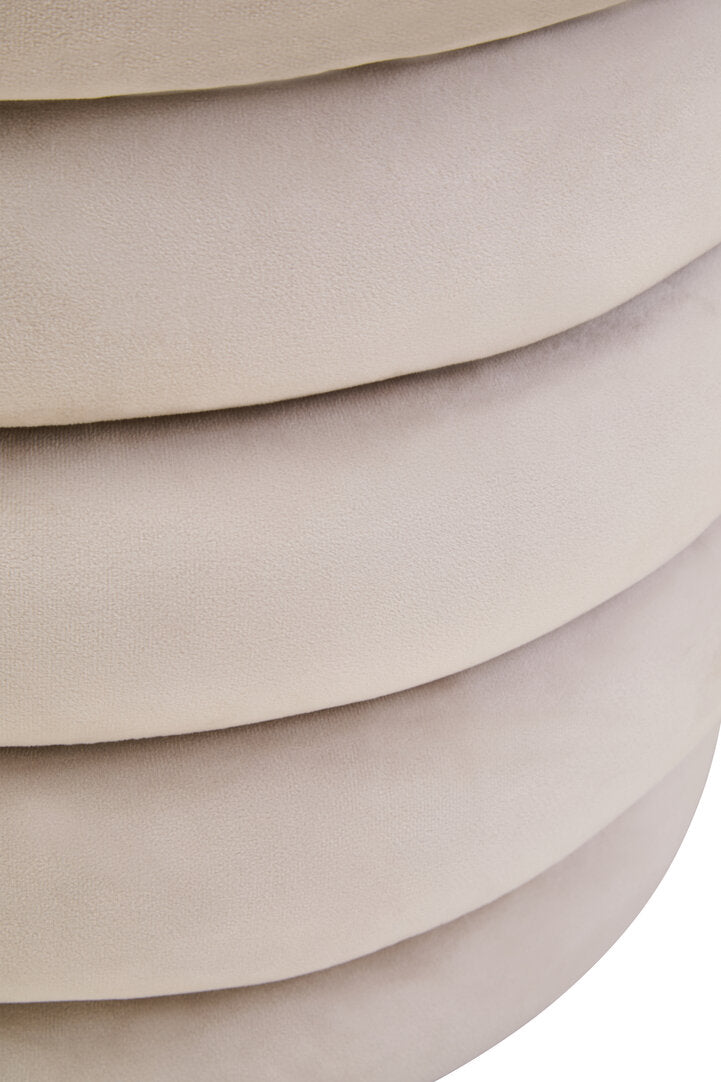 Solis Velvet Footstool - Cream