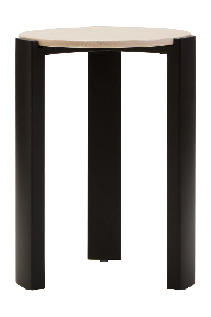 Palisades Side Table - Cream Marble