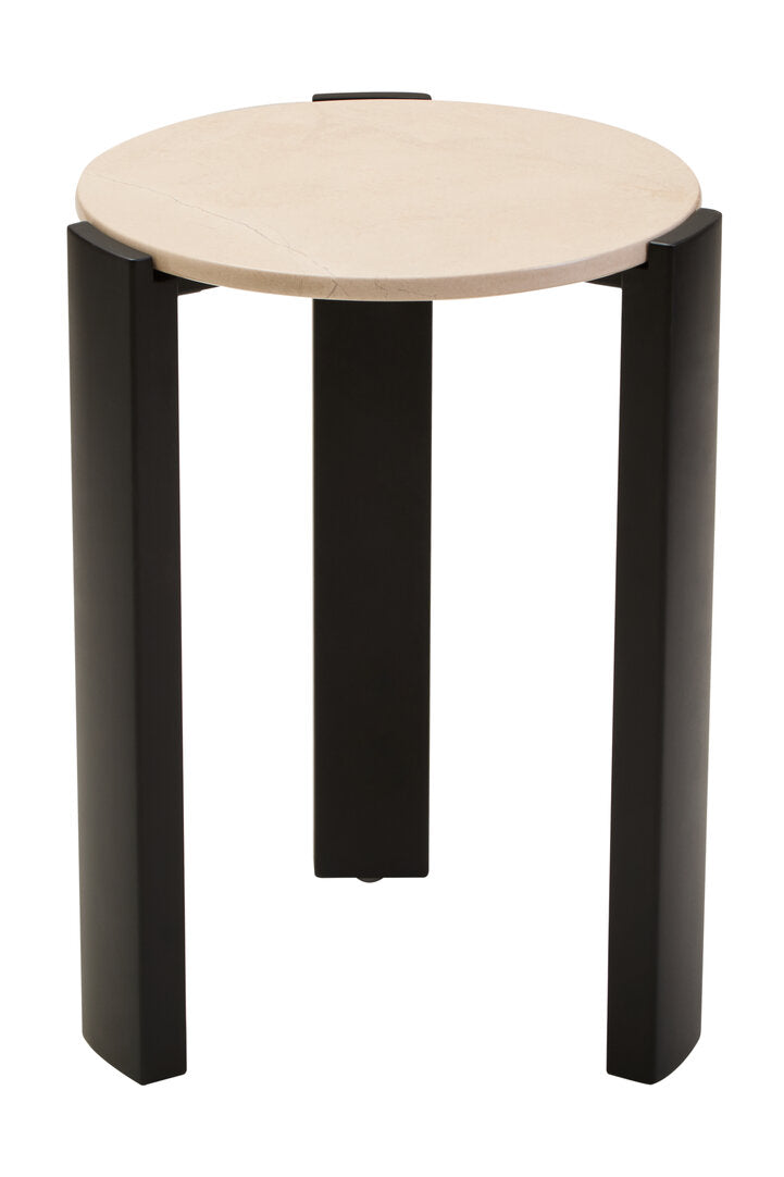 Palisades Side Table - Cream Marble