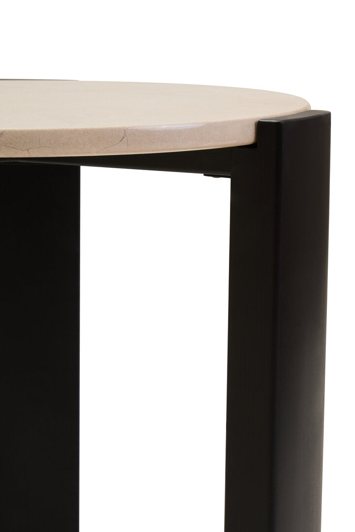 Palisades Side Table - Cream Marble