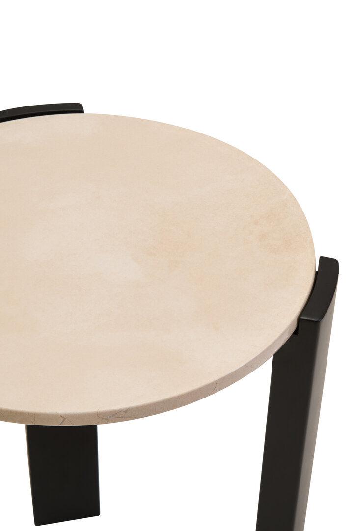 Palisades Side Table - Cream Marble