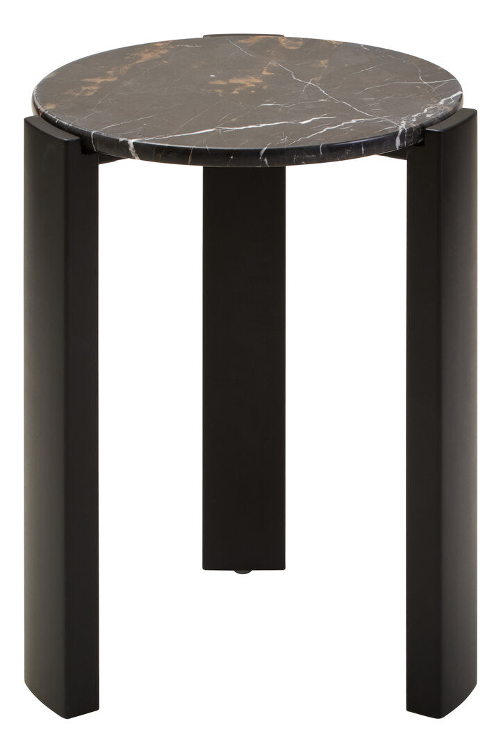 Palisades Side Table - Black Marble