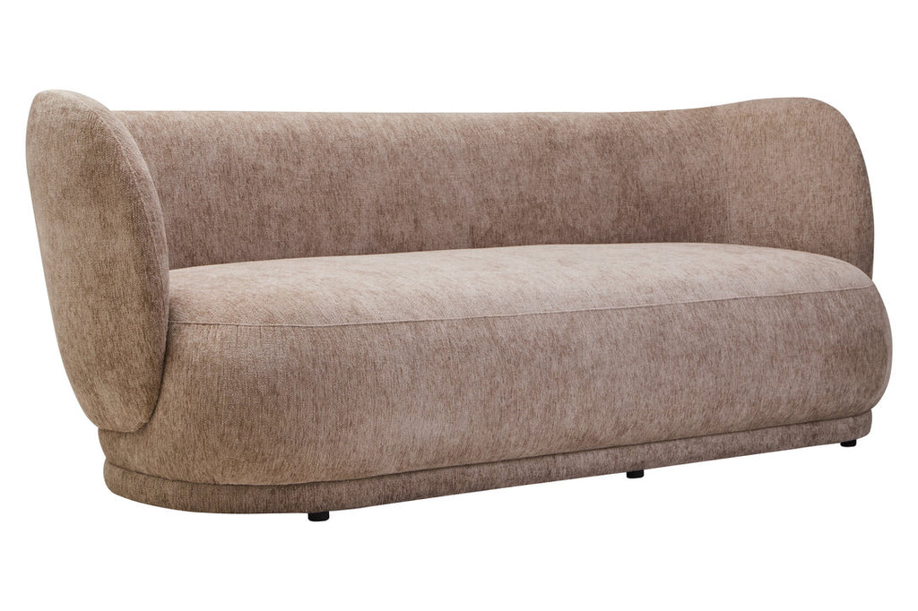 Ariselle Curved Three Seater Sofa - Deep Stone Chenille