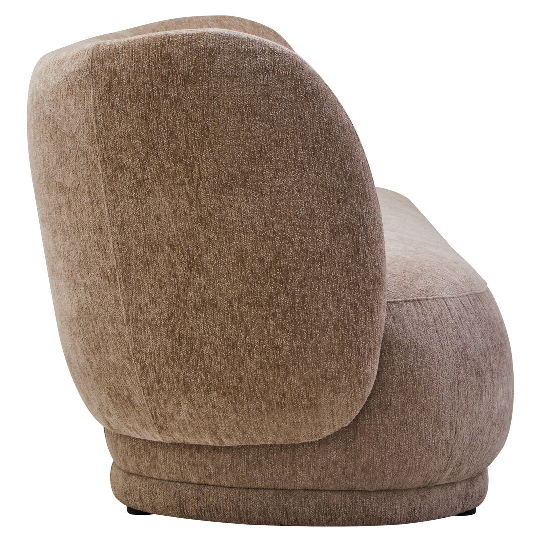 Ariselle Curved Three Seater Sofa - Deep Stone Chenille