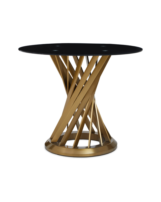 Ariselle Hourglass Dining Table - Black & Gold