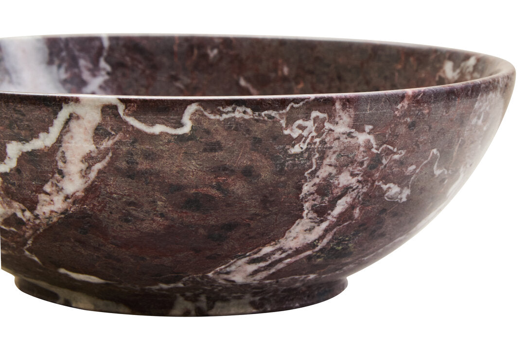 Ceni Red & White Marble Bowl