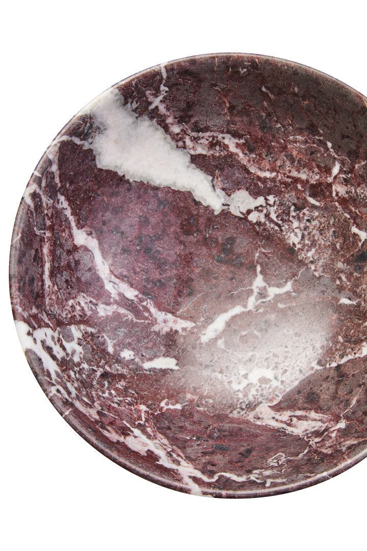 Ceni Red & White Marble Bowl