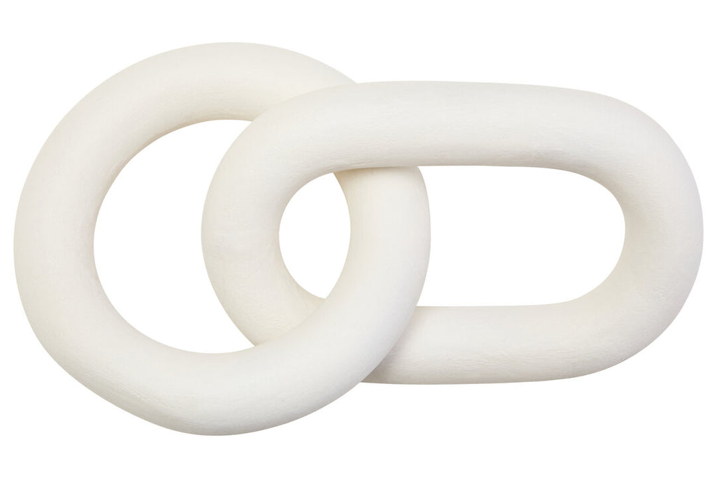 Elio White Wood Chain Sculpture