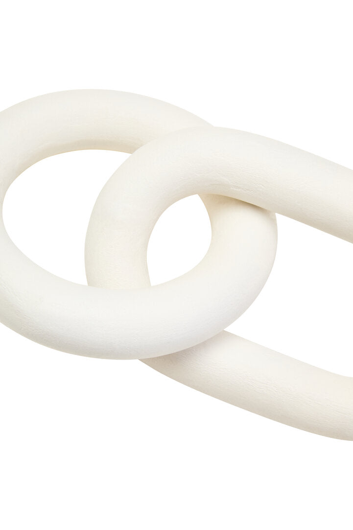Elio White Wood Chain Sculpture