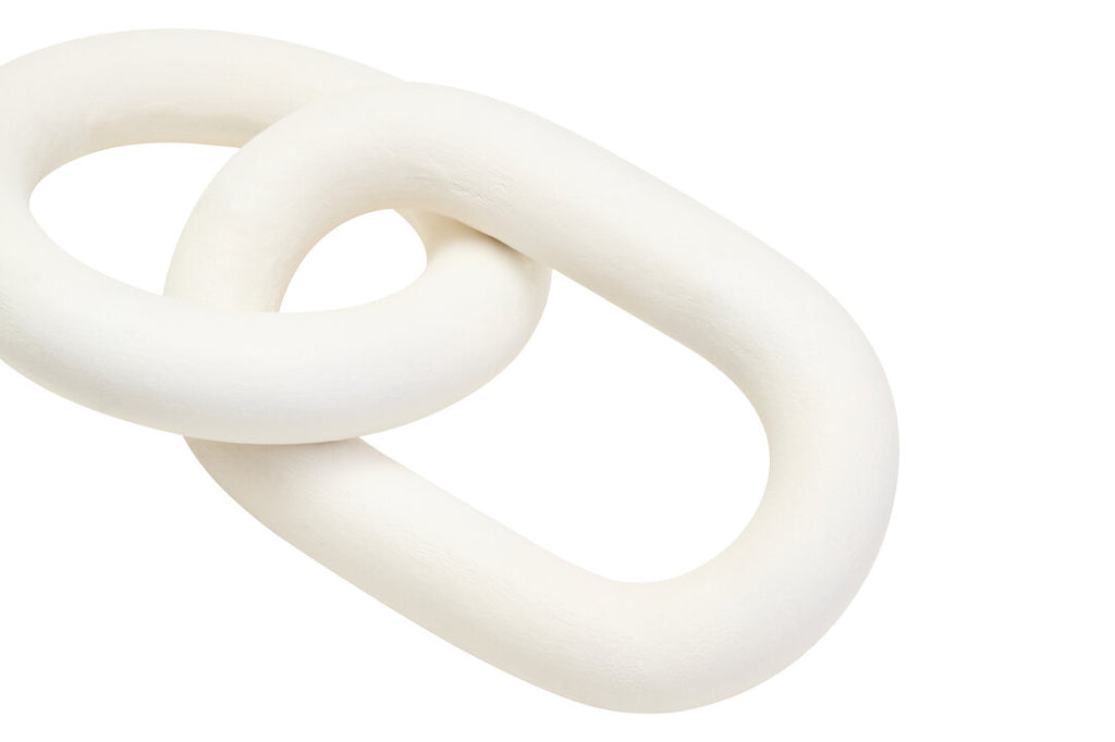Elio White Wood Chain Sculpture