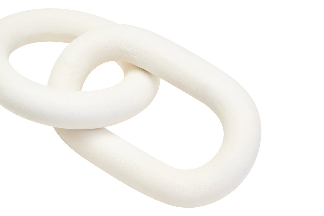 Elio White Wood Chain Sculpture
