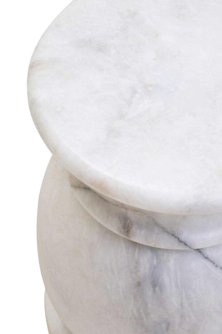 Mirava Side Table - White Marble