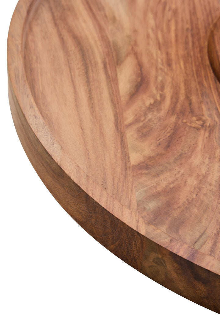 Casia Chip & Dip Server - Onyx & Acacia Wood