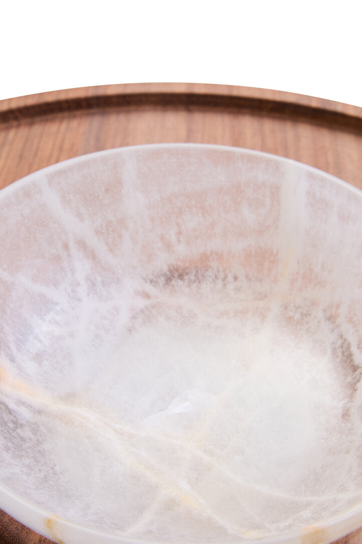 Casia Chip & Dip Server - Onyx & Acacia Wood