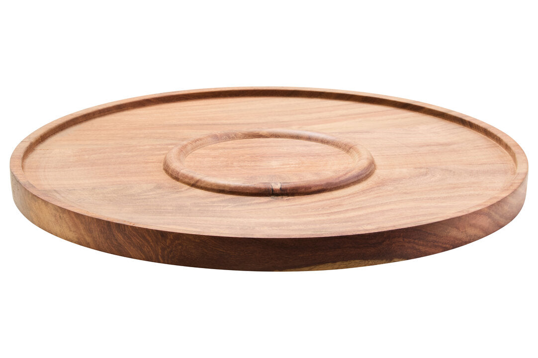 Casia Chip & Dip Server - White Marble & Acacia Wood
