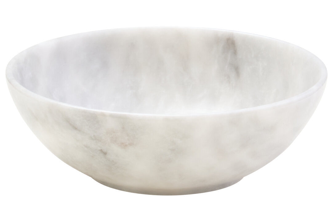 Casia Chip & Dip Server - White Marble & Acacia Wood