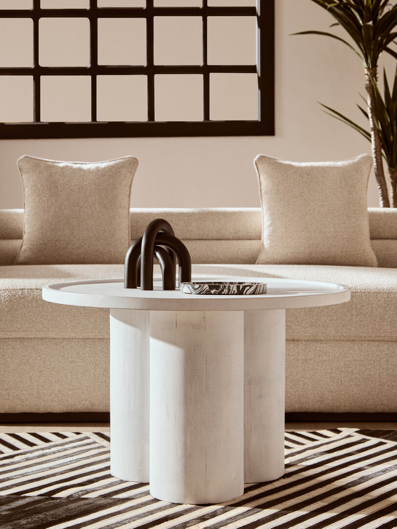 Baylor Mango Wood Coffee Table - White Wash