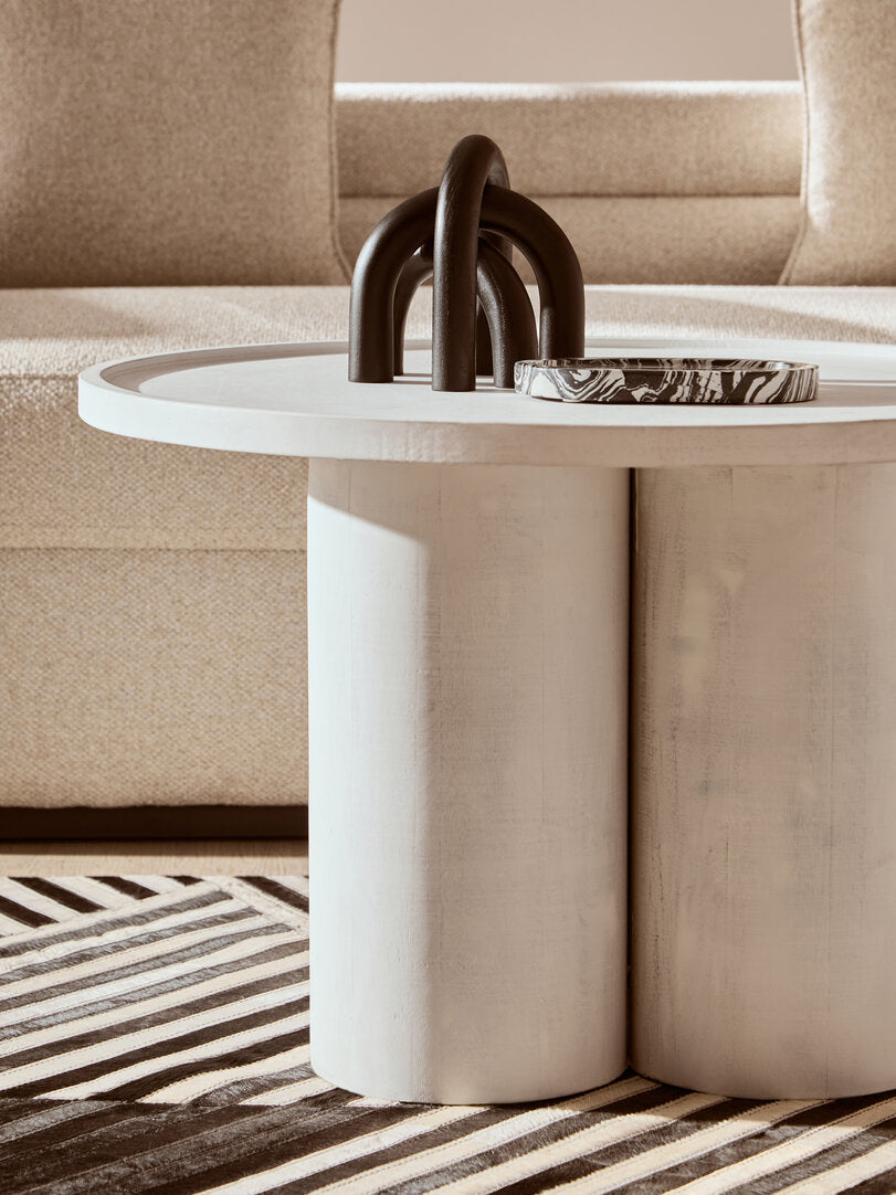 Baylor Mango Wood Coffee Table - White Wash